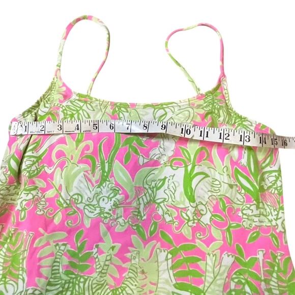 Lilly Pulitzer One-Piece Swimsuit Pink and Green Jungle themed– Size 8 - Picture 3 of 10